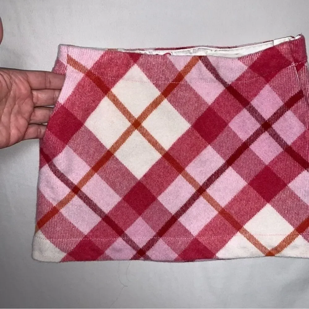 GAP Argyle Plaid pink skirt Girl’s 7 schoolgirl Preppy Academia Wool Spring